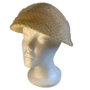 Vintage Womens Ivory Netting Cloche Hat 21" Diameter Simple & Elegant Accessory